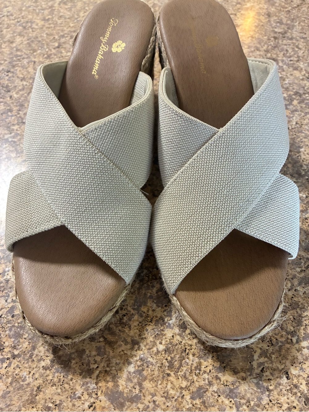 American Eagle Outfitters Women's Light Beige Crisscross Espadrille Wedges